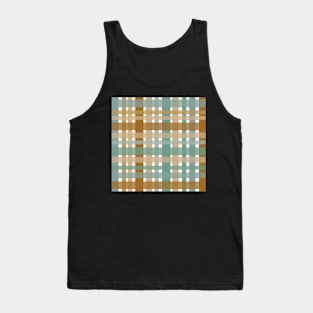 Modern tartan plaid in tones of sage blue green and caramel Tank Top